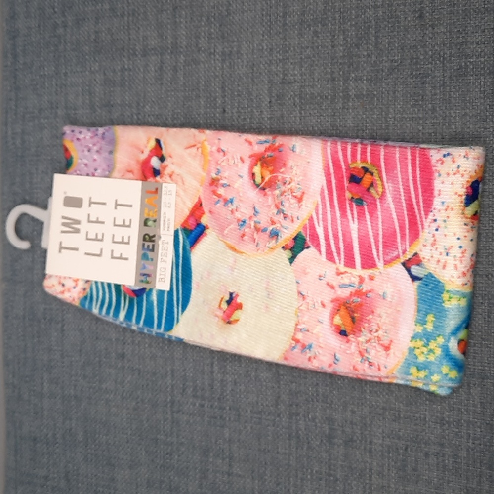 Socks Sox Breakfast Donut Two Left Feet Co. Unisex Donuts Cook Chef Baker NWT